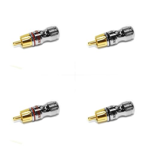 Gold Plated Hourglass RCA Pack Of 4 - 2 x Red and 2 x Black