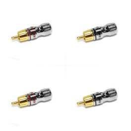 Gold Plated Hourglass RCA Pack Of 4 - 2 x Red and 2 x Black
