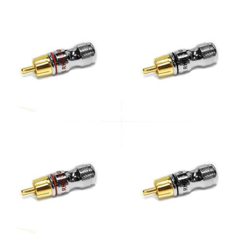 Gold Plated Hourglass RCA Pack Of 4 - 2 x Red and 2 x Black
