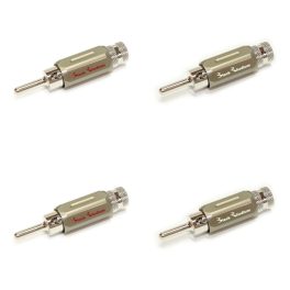   Rhodium Plated 4mm Locking Banana Plug Pack Of 4 – 2 x Red and 2 x White 