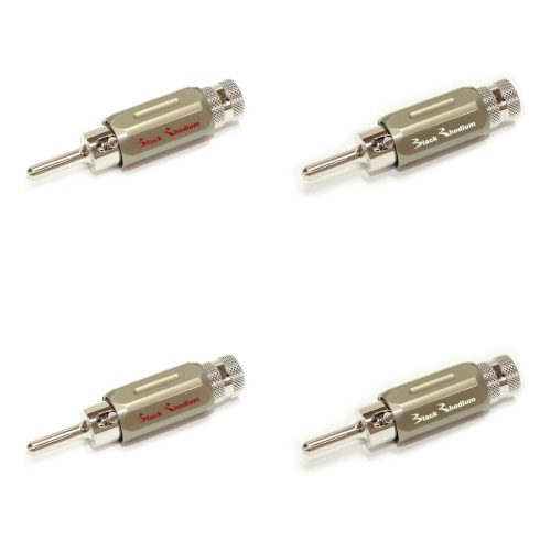 Rhodium Plated 4mm Locking Banana Plug Pack Of 4 – 2 x Red and 2 x White 