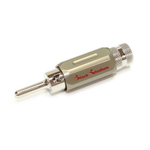 Rhodium Plated 4mm Locking Banana Plug Red