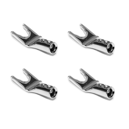 Rhodium Plated Spade 5mm Cable Entry (4 Pack)