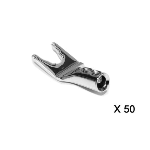 Rhodium Plated Spade 5mm Cable Entry Pack Of 50