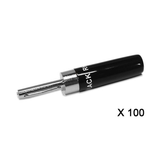 Rhodium Plated Universal Banana Plug Pack Of 100 Black