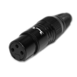 Rhodium Plated XLR Female Socket Black Rhodium White