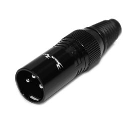 Rhodium Plated XLR Male Socket Black Rhodium White